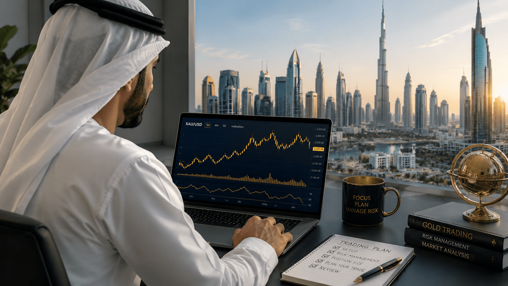 تداول الذهب في الإمارات 2026 ومتابعة XAUUSD وإدارة المخاطر للمستثمر الإماراتي